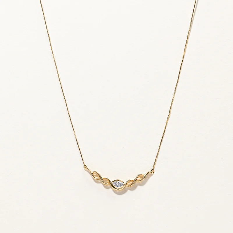 Soft yarn necklaces-Braided Diamond Necklace | 0.06ctw | 18"|