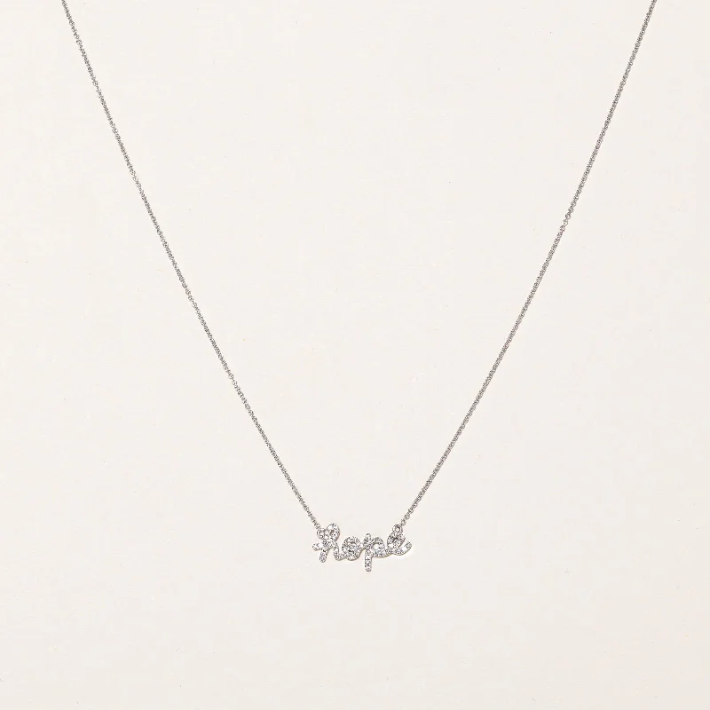 Wave shape necklaces-Diamond 'Hope" Pendant Necklace | 0.10ctw | 16" |