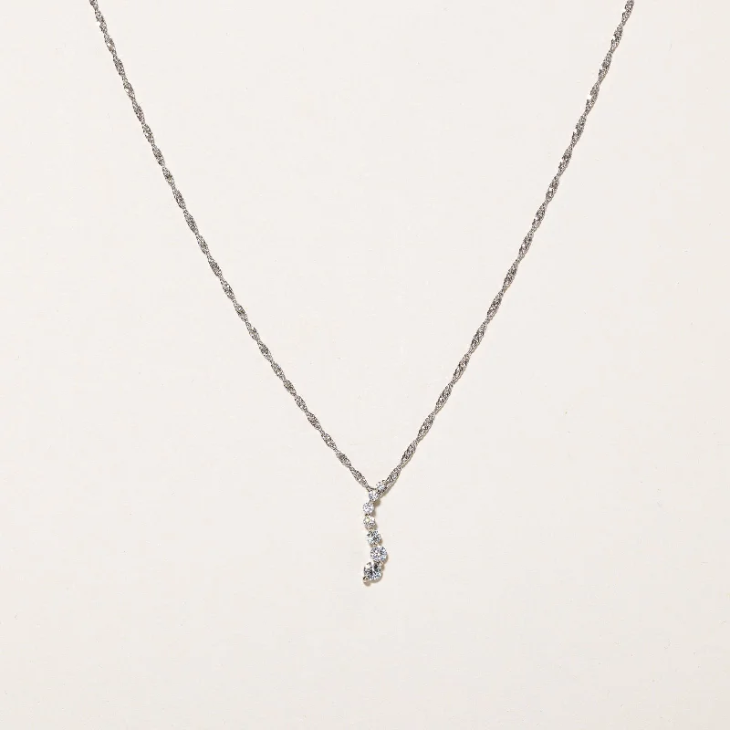 Raised disc necklaces-Diamond Drop Pendant & Necklace | 0.53ctw | 18" |