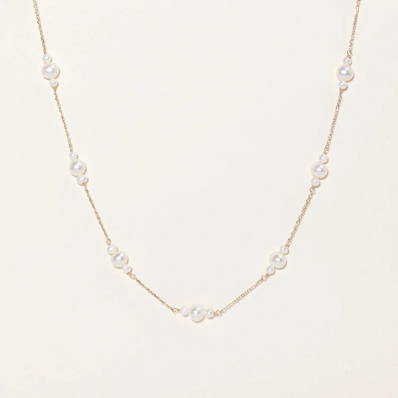 Vivid stone necklaces-'100 Ways' White Freshwater Pearl Necklace | 16" |