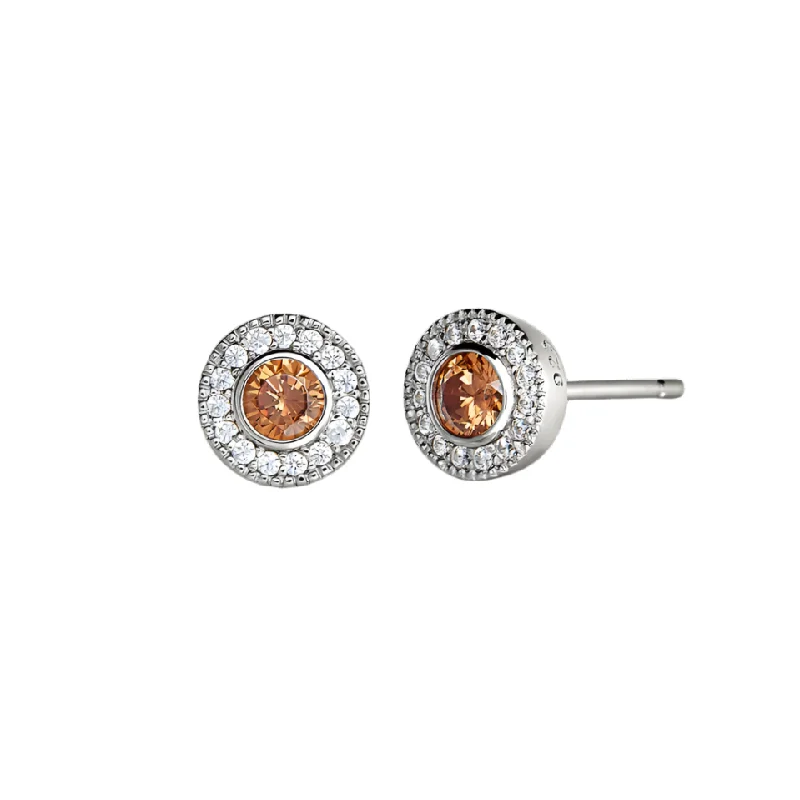 Two-sided earrings-Birth Gems Topaz Earrings