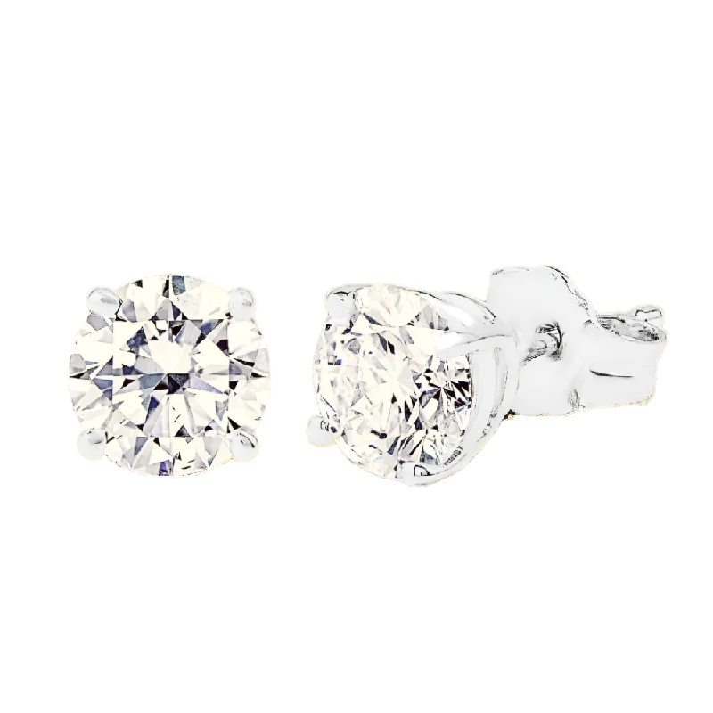 Crystal-twisted earrings-3ctw Lab Grown Diamond Stud Earrings