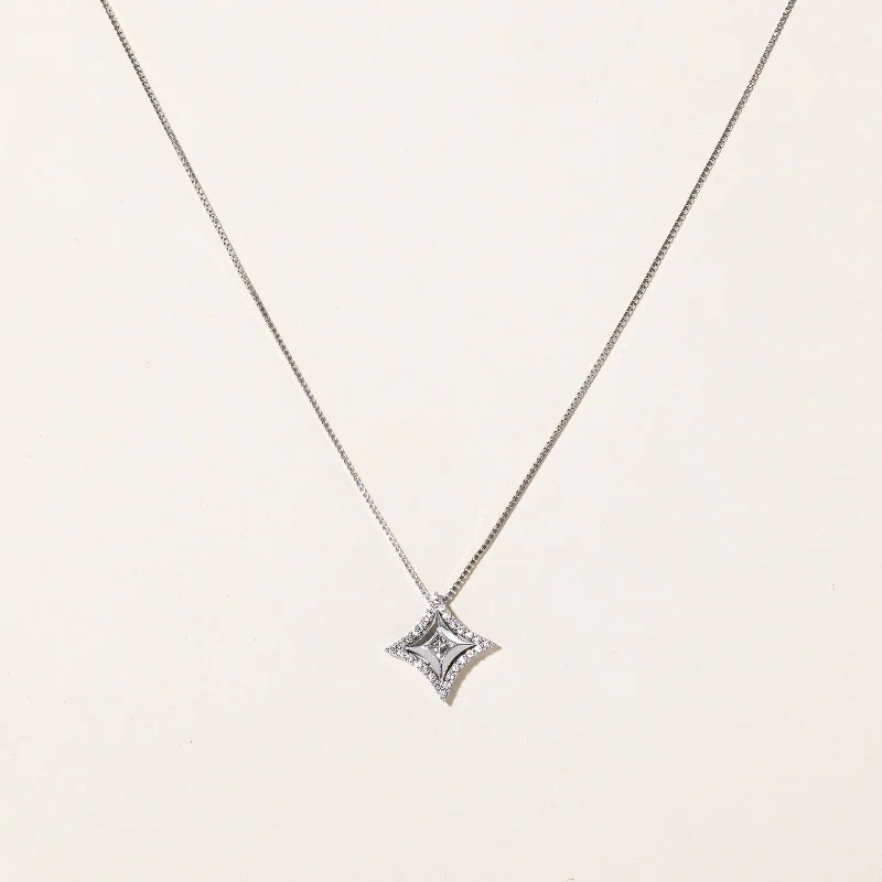 Retro locket necklaces-Diamond Pendant & Necklace | 0.31ctw | 18" |