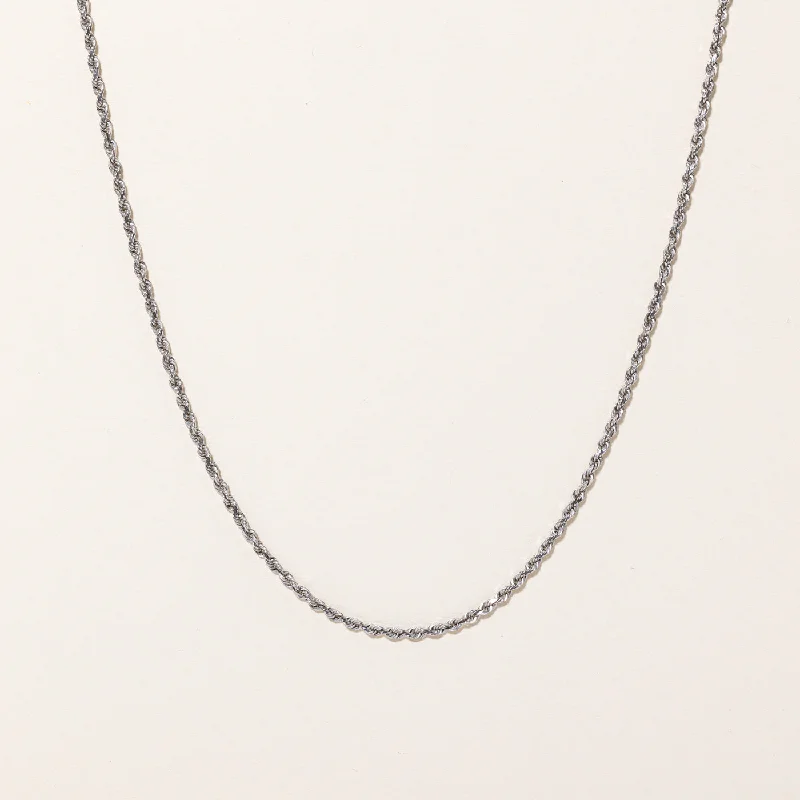 Lily motif necklaces-14k White Gold Rope Chain | 22" |