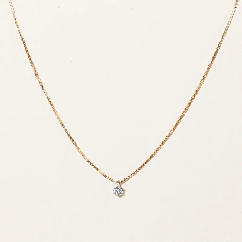 Pure crystal necklaces-Solitaire Diamond Pendant Necklace | 0.27ct | 15"|