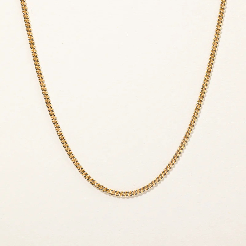 Gem weave necklaces-10k Yellow Gold Curb Link Chain | 18" |