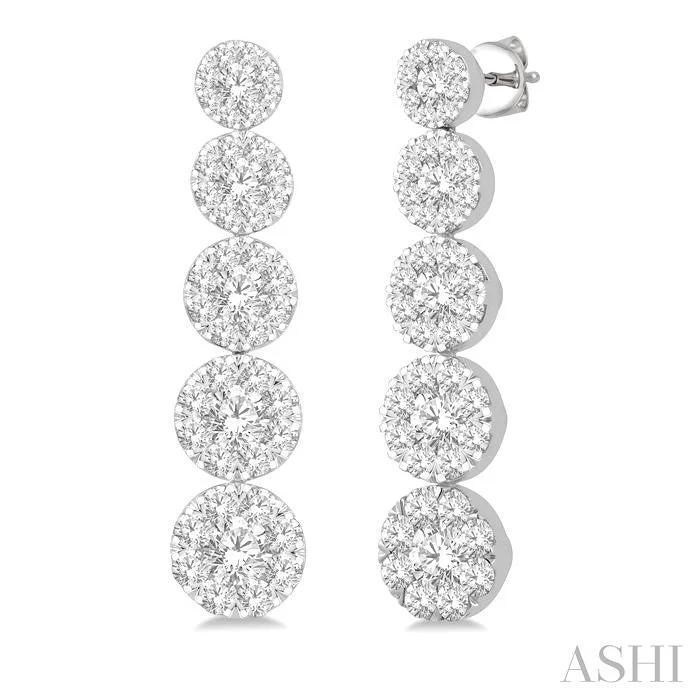 Thick tier earrings-LOVEBRIGHT ESSENTIAL JOURNEY DIAMOND LONG EARRINGS