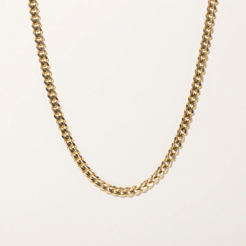 Square pendant necklaces-14k Yellow Gold Flat Curb Link Chain | 20" |