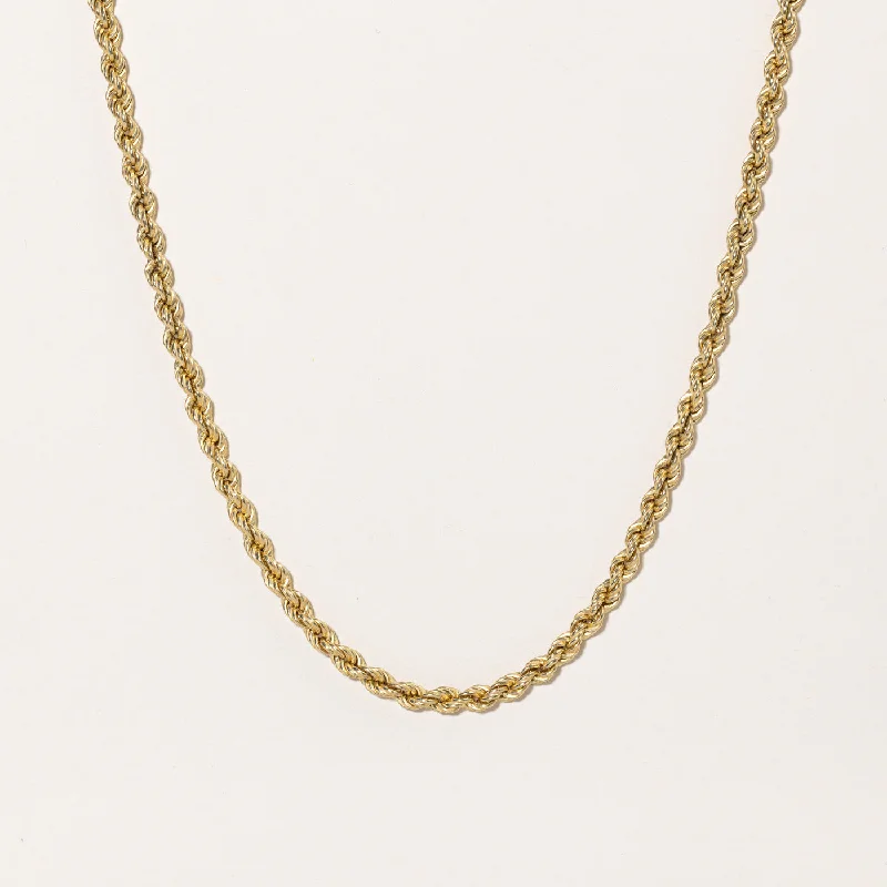 Rustic silver necklaces-18k Yellow Gold Rope Chain | 28" |