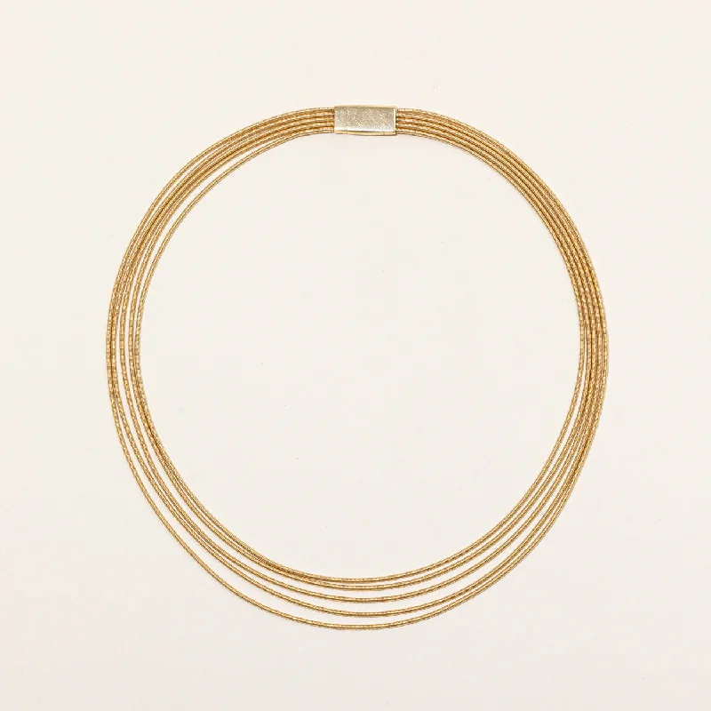 Thick chain necklaces-Birks' 18k Yellow Gold Tiered Necklace | 15" |