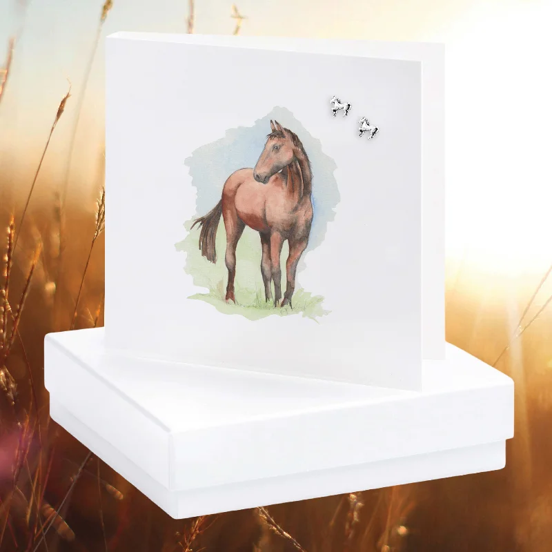 Stunning Horse Sterling Silver Stud Earrings - Perfect for Any Equine Lover