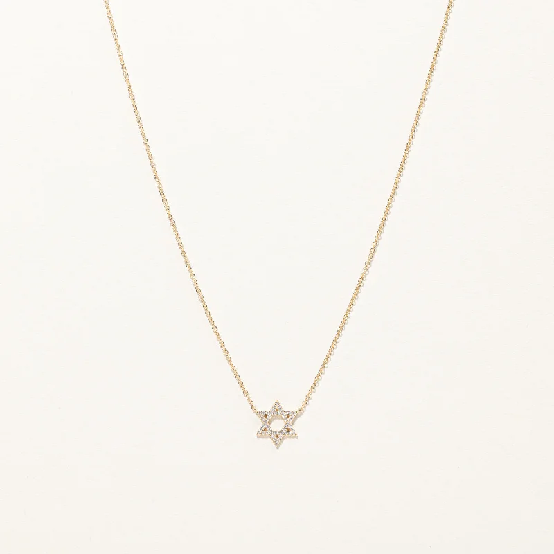 Full crescent necklaces-Diamond Star Pendant Necklace | 0.12ctw |