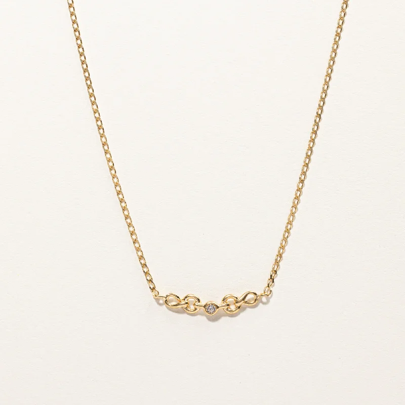 Sleek pendant necklaces-Diamond Curb Link Necklace | 0.01ct | 16"|