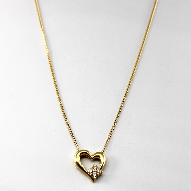 Light filigree necklaces-Diamond Heart Pendant Necklace | 0.12ctw | 16"|