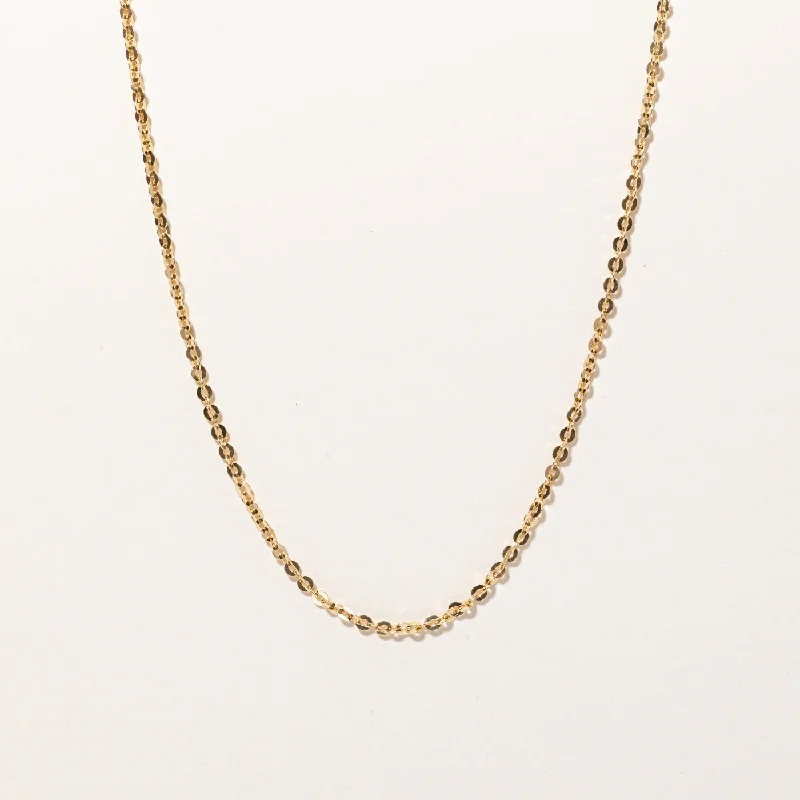 Lily motif necklaces-18k Yellow Oval Link Chain | 18" |