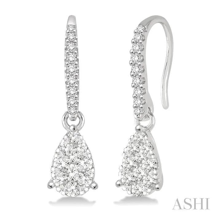 Pure star earrings-PEAR SHAPE LOVEBRIGHT ESSENTIAL DIAMOND EARRINGS