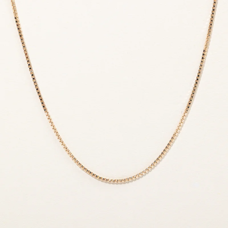 Lock clasp necklaces-10k Yellow Gold Box Link Chain | 16" |