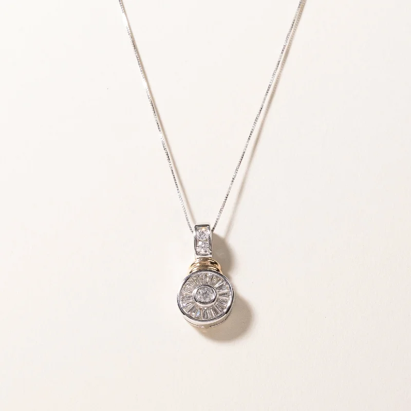 Multi-chain necklaces-14k White Gold Diamond Necklace | 1.03ctw | 18"