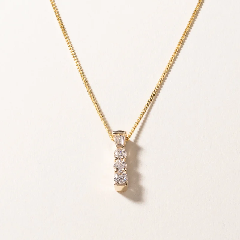 Cotton braid necklaces-14k Yellow Gold Diamond Necklace | 0.86ctw | 16.5"