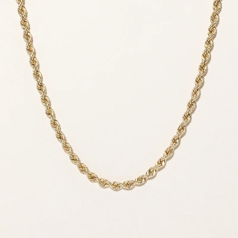 Warm wood necklaces-10k Yellow Gold Rope Chain | 18" |