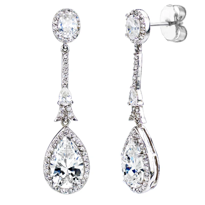 Old flair earrings-Silver Kensington Teardrops