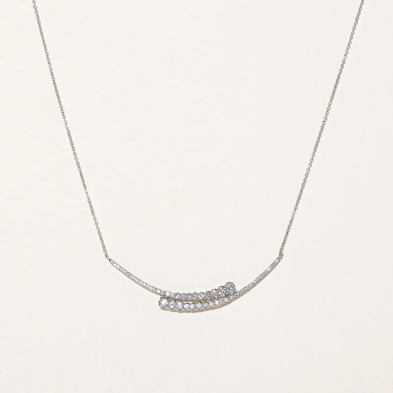 Old style necklaces-Diamond Scoop Pendant Necklace | 0.92ctw | 18" |