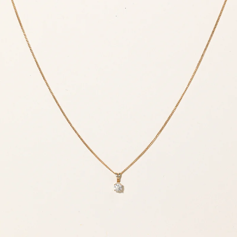 Love charm necklaces-Solitaire Diamond Pendant Necklace | 0.22ct | 18"|