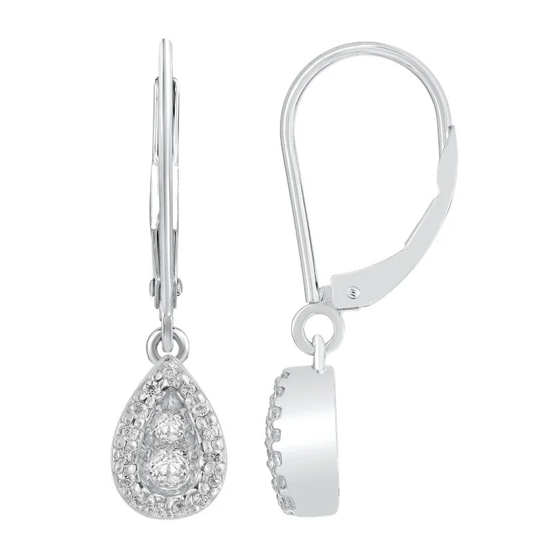 Plain cross earrings-1/4ctw Diamond Earrings