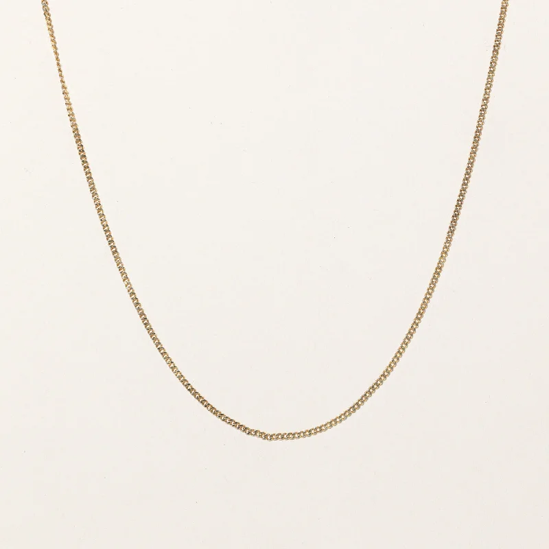 Bright bead necklaces-10k Yellow Gold Curb Link Chain | 19" |