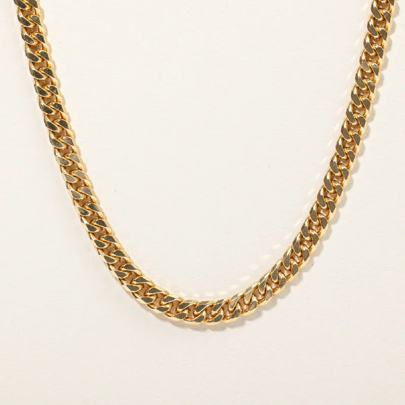 Rustic silver necklaces-18k Yellow Gold Cuban Link Chain | 24" |