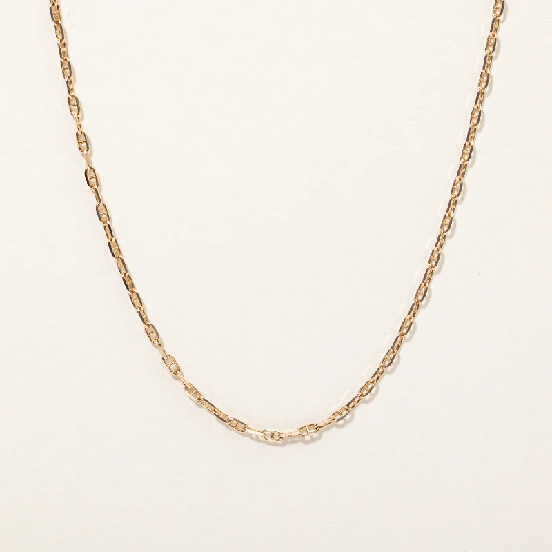 Deer charm necklaces-10k Yellow Gold Anchor Link Chain | 20" |