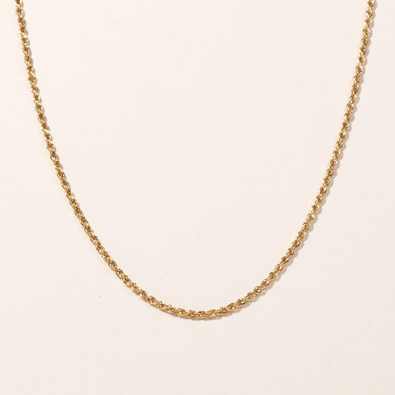 Shiny pearl necklaces-14k Yellow Gold Rope Chain | 17"