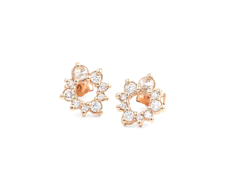 Vivid gem earrings-Camellia Studs