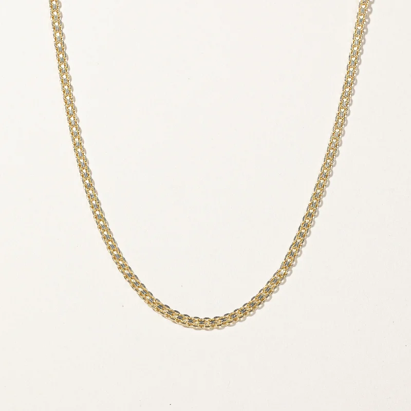 Petal motif necklaces-14k Yellow Gold Double Cable Chain | 18"