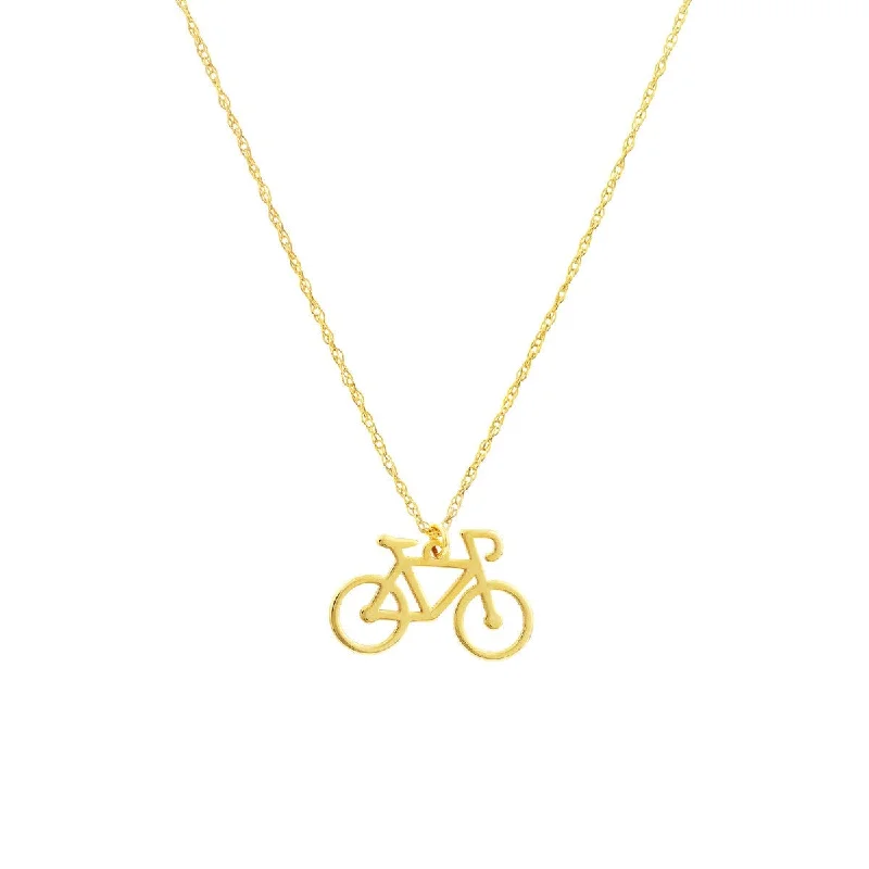 Smooth gem necklaces-14K Yellow Gold So You Mini Bicycle Adjustable Necklace