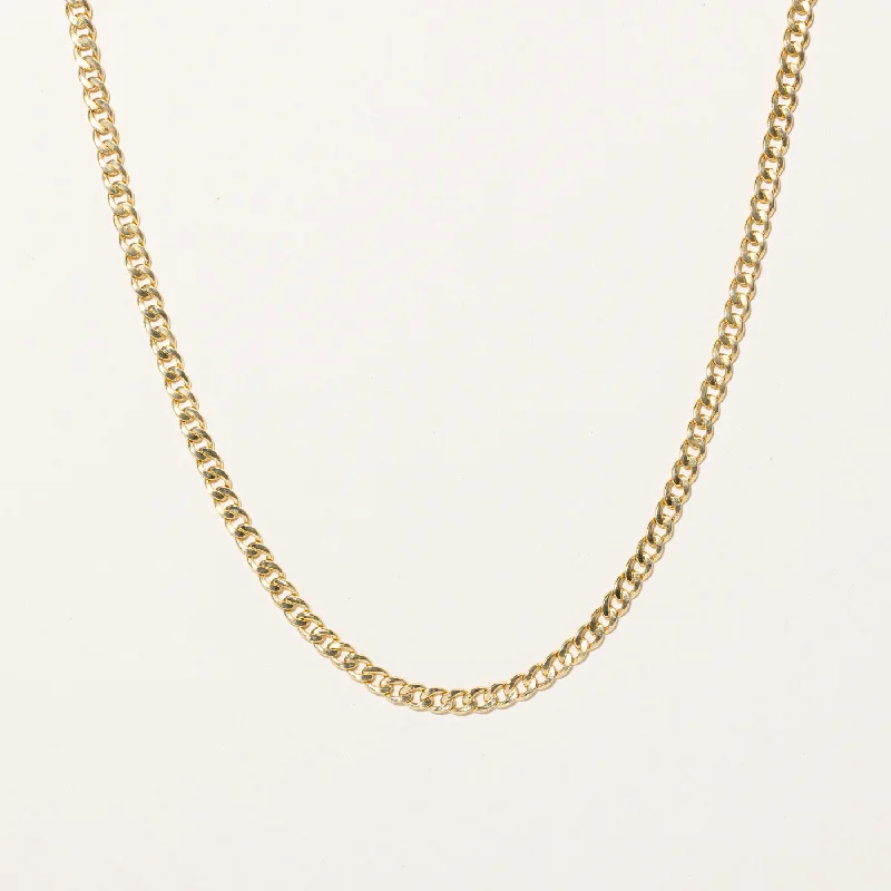 Morganite necklaces-14k Yellow Gold Curb Link Chain | 22" |