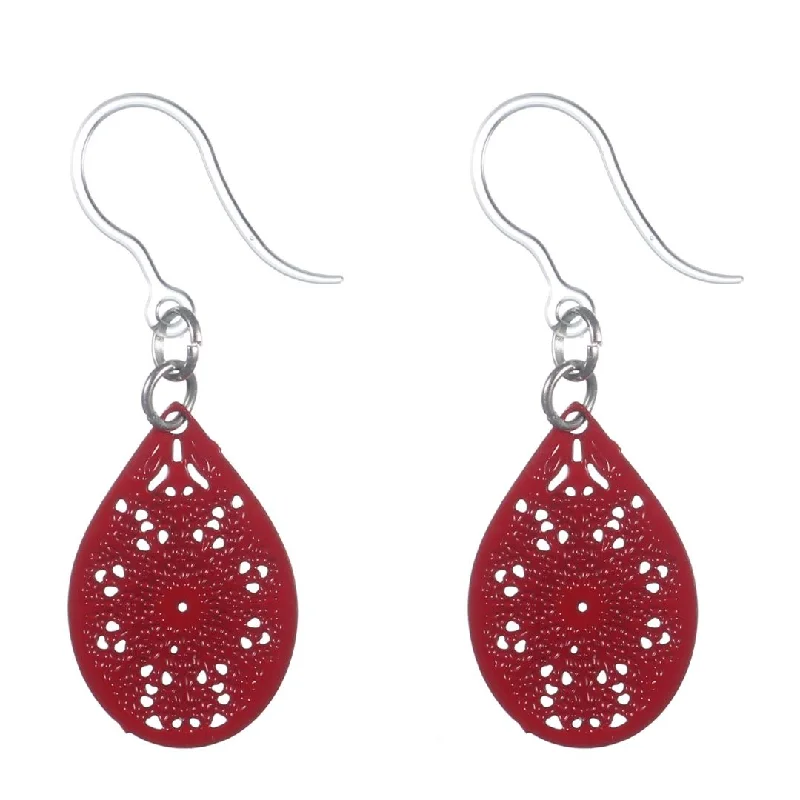 Mini Stained Glass Dangles Hypoallergenic Earrings for Sensitive Ears Made with Plastic Posts