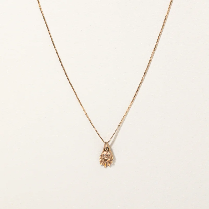 Elite diamond necklaces-10k Yellow Gold Clown Pendant & Necklace | 20" |