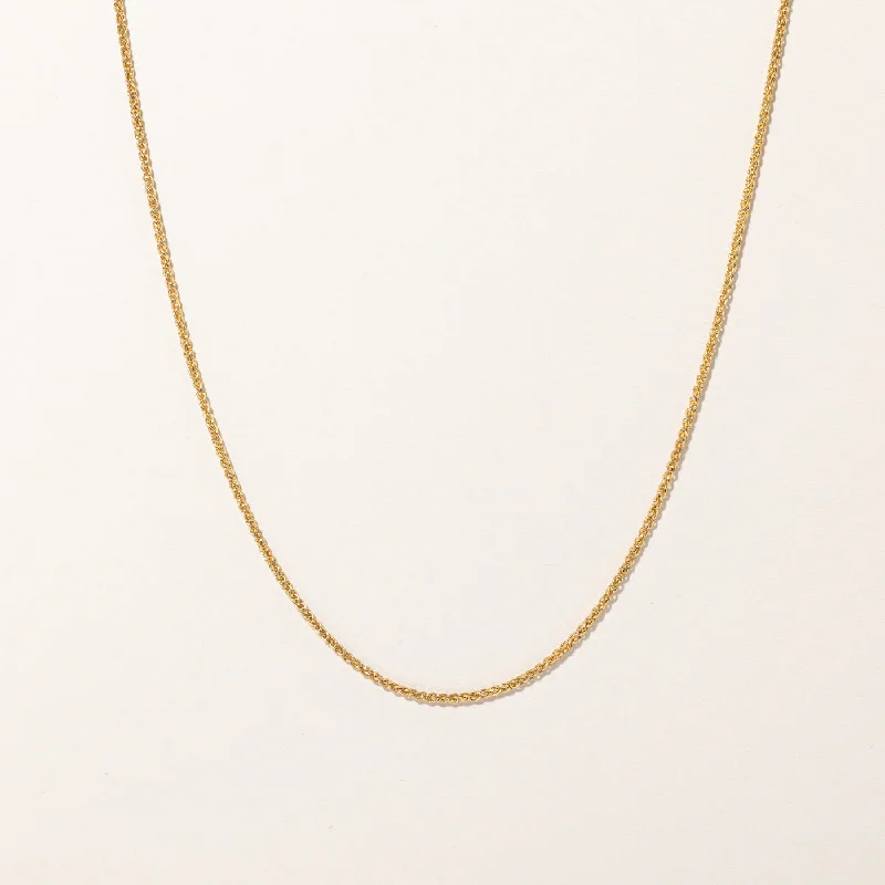 Warm wood necklaces-14k Yellow Gold Wheat Chain | 20" |