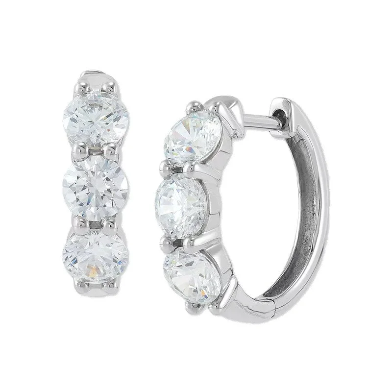 Thick statement earrings-1/2ctw Diamond Hoop Earrings