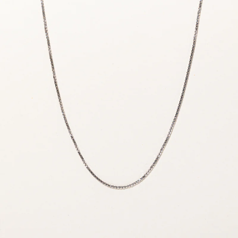 Offset design necklaces-10k White Gold Box Link Chain | 26" |