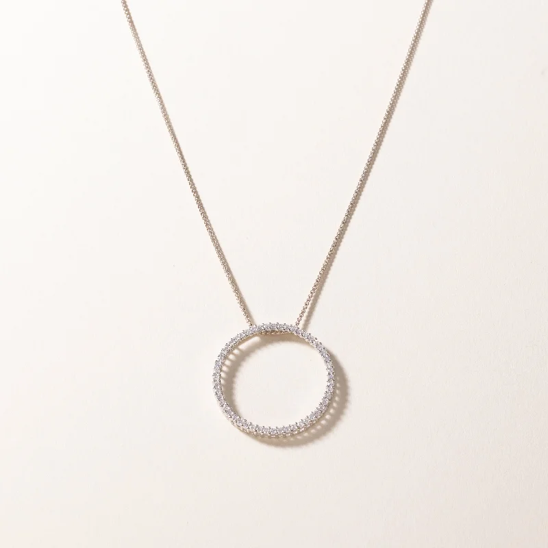 Smooth gem necklaces-18k White Gold Diamond Necklace | 0.79ctw | 18"