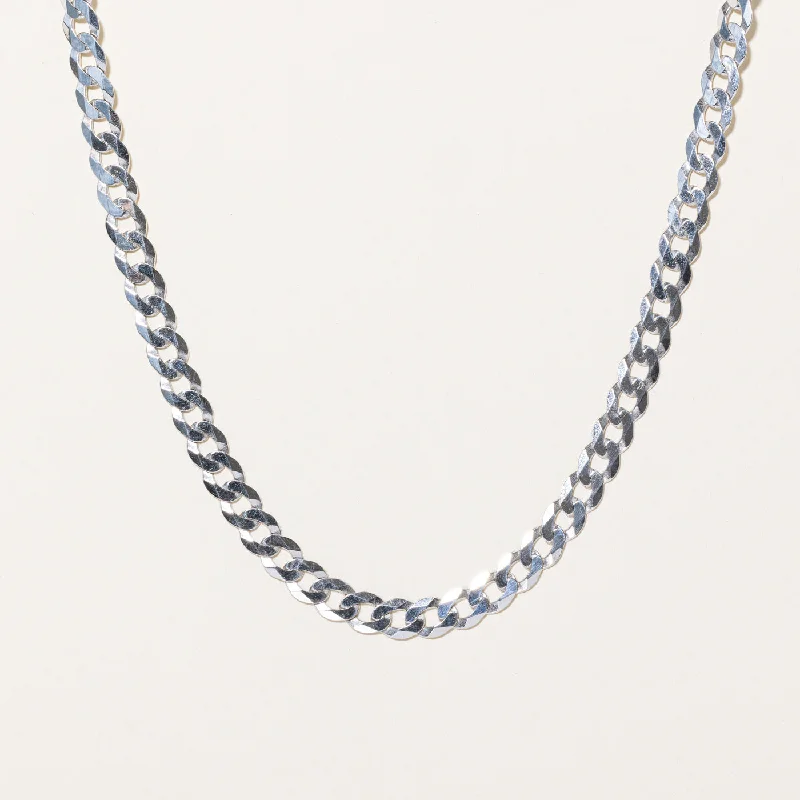 Guardian eye necklaces-10k White Gold Curb Link Chain | 22" |