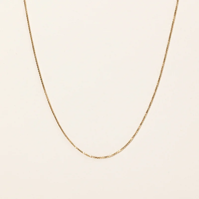 Ruby stone necklaces-10k Yellow Gold Box Link Chain | 18" |