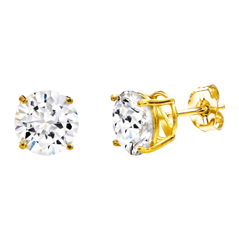 Tiny heart earrings-18 KGP 1 Carat 4 Prong Studs