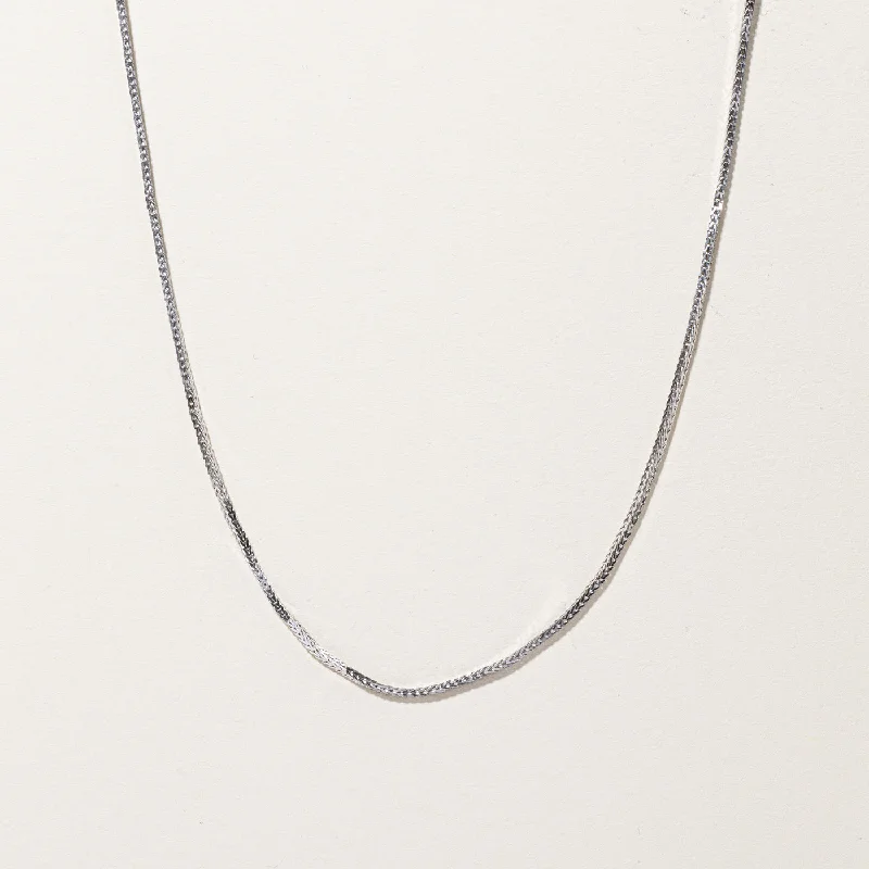 Bright bead necklaces-White Gold Wheat Chain | 16"|