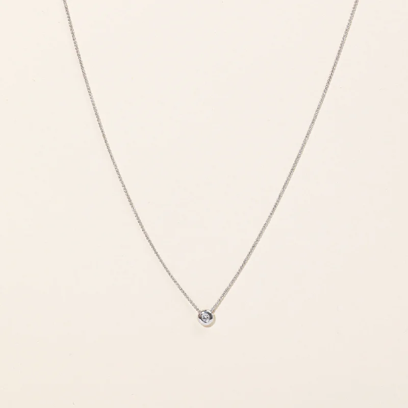 Smooth gem necklaces-Bezel Set Diamond Pendant Necklace | 0.08ct | 20" |