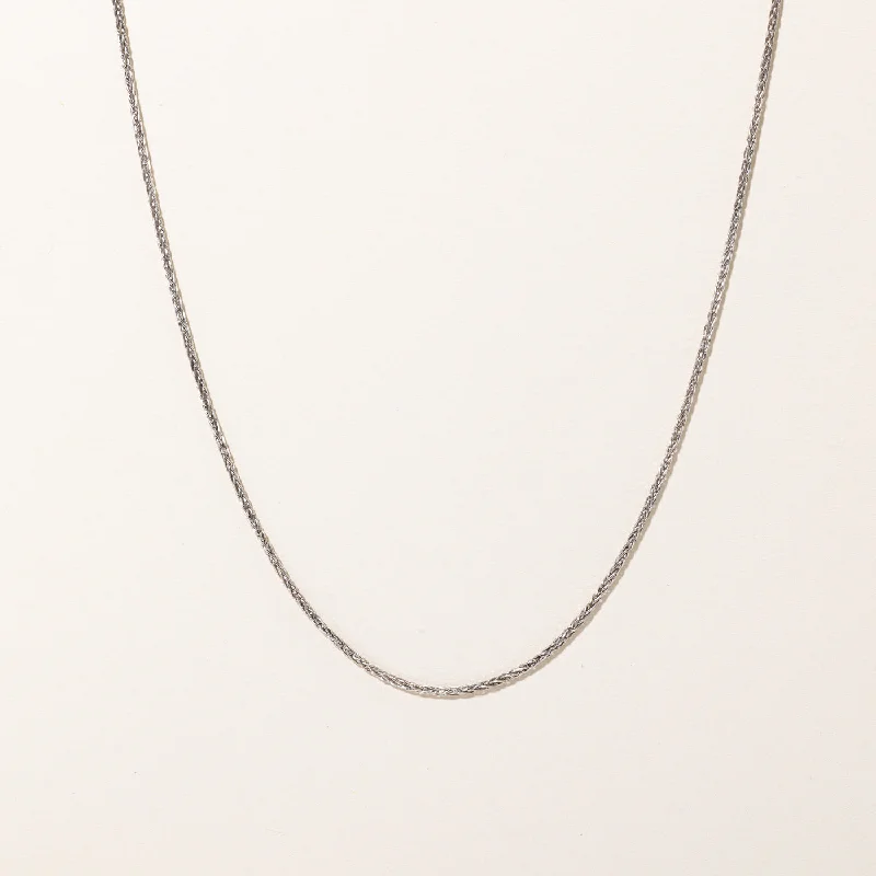 Fiber fringe necklaces-14k White Gold Wheat Chain | 20" |