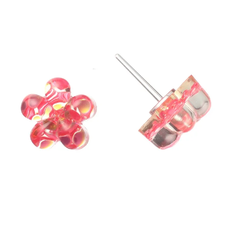 Confetti Flower Studs Hypoallergenic Earrings for Sensitive Ears Made with Plastic Posts