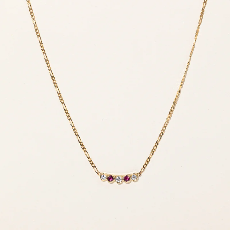 Charming bead necklaces-Diamond & Ruby Pendant Necklace | 0.45ctw, 0.40ctw | 19" |